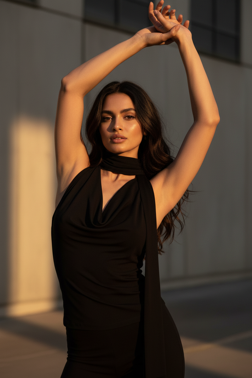 Top Elegante Sin Mangas V-Libro - LÚVORA