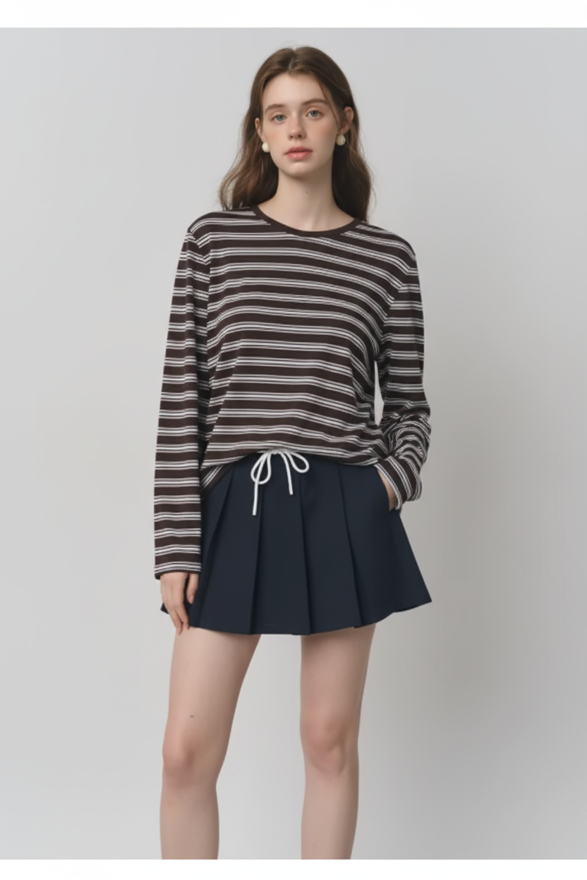 Camiseta Oversize Retro a Rayas - LÚVORA