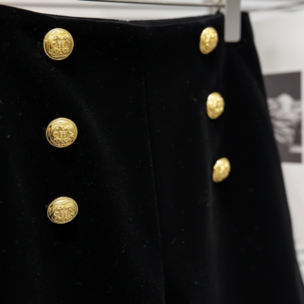 Shorts de Terciopelo con Hebilla Doble - LÚVORA