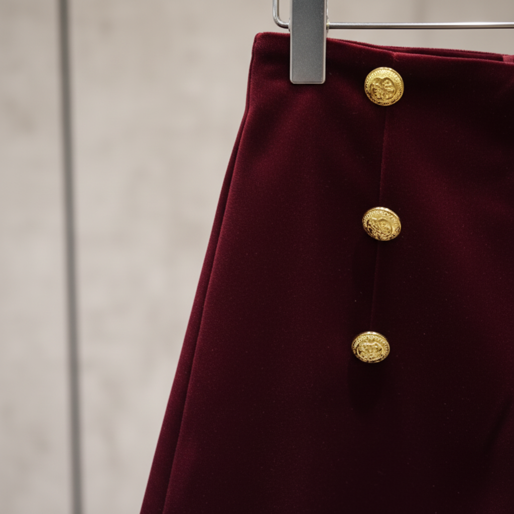 Shorts de Terciopelo con Hebilla Doble - LÚVORA