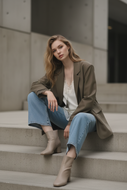 Blazer Elegante con Detalles de Encaje - LÚVORA