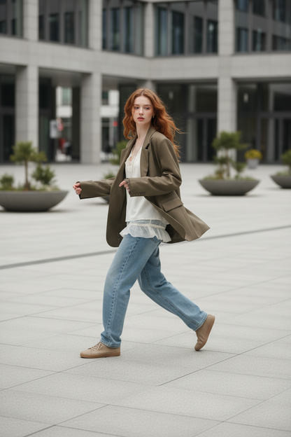 Blazer Elegante con Detalles de Encaje - LÚVORA