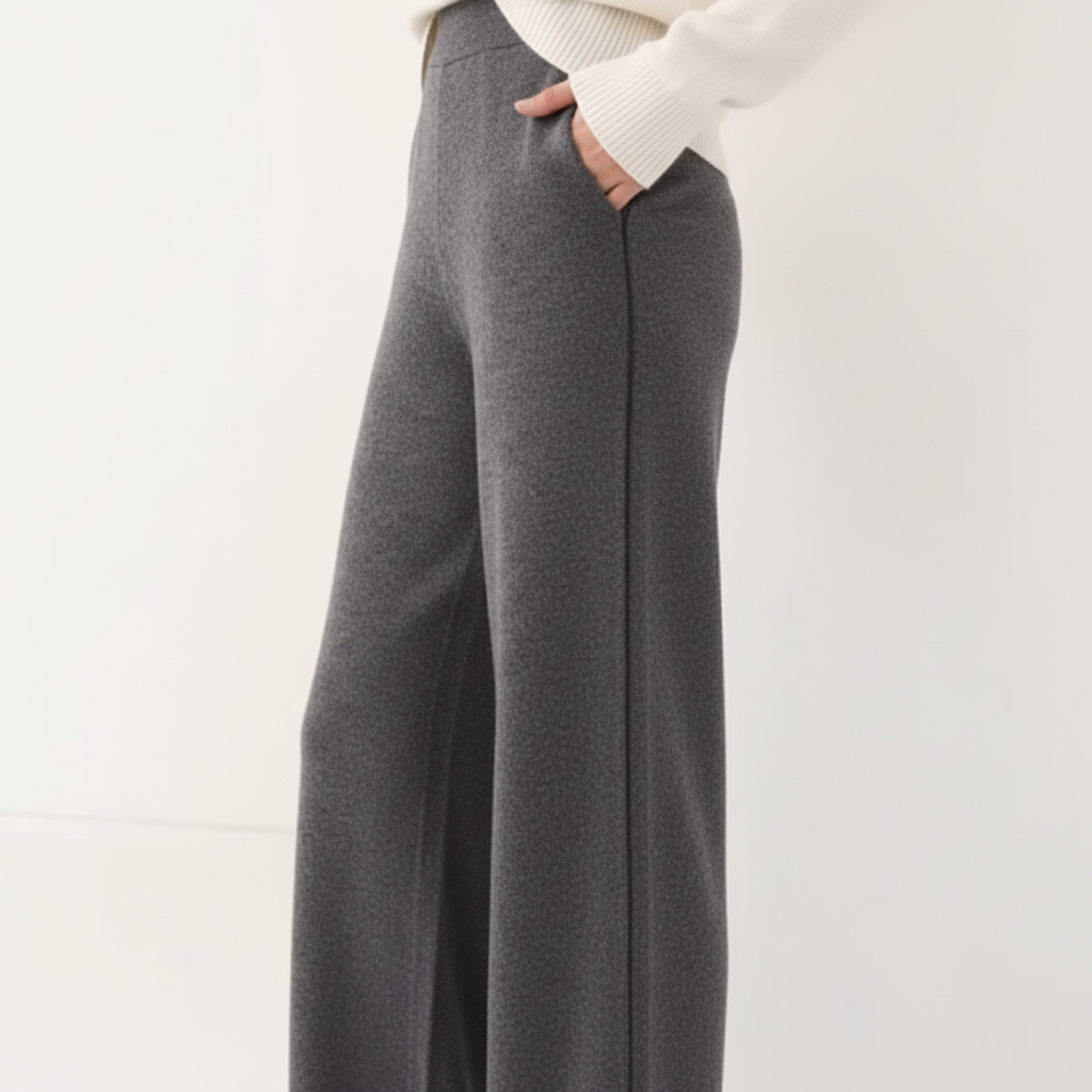 Pantalones de Cachemira de Pierna Ancha - LÚVORA