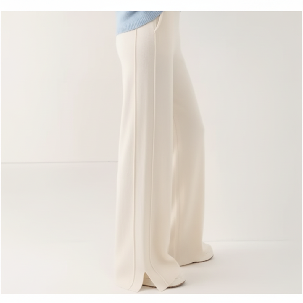 Pantalones de Cachemira de Pierna Ancha - LÚVORA