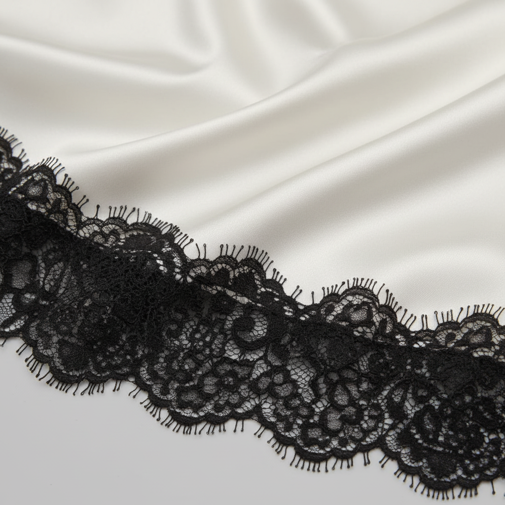 Vestido Corto Sin Mangas de Encaje y Satén - LÚVORA