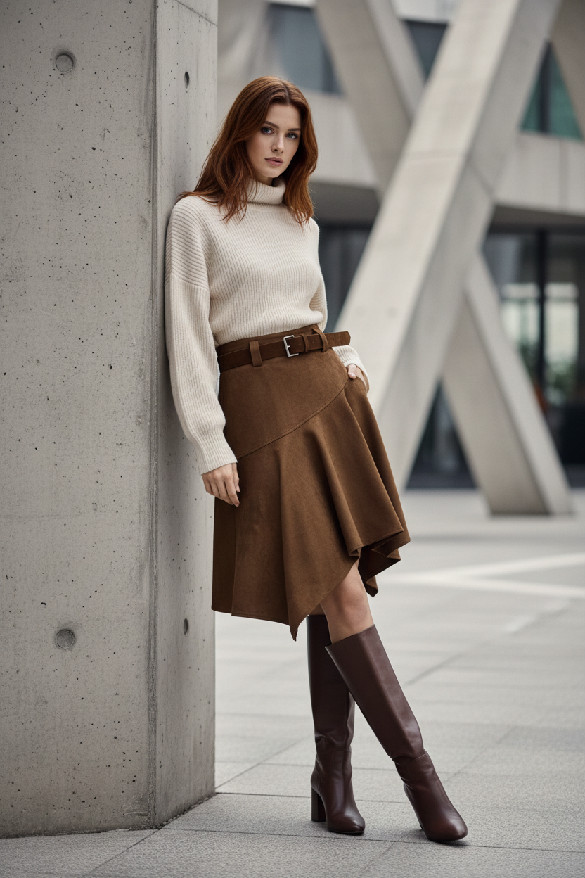 Falda Asimétrica Chic con Volantes - LÚVORA