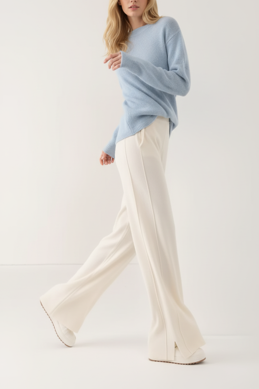 Pantalones de Cachemira de Pierna Ancha - LÚVORA