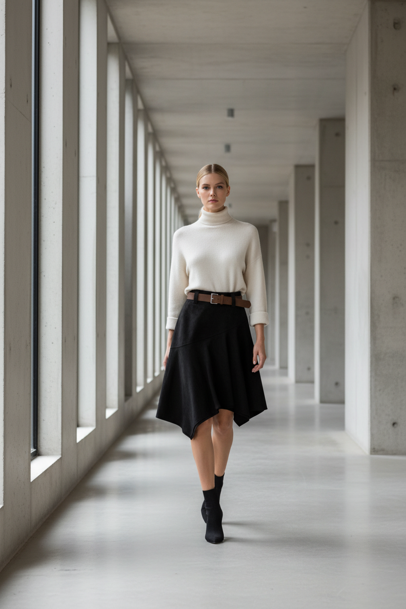 Falda Asimétrica Chic con Volantes - LÚVORA