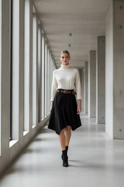 Falda Asimétrica Chic con Volantes - LÚVORA