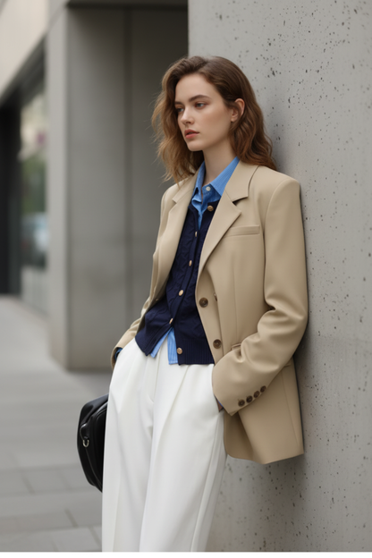 Blazer caqui chic - LÚVORA