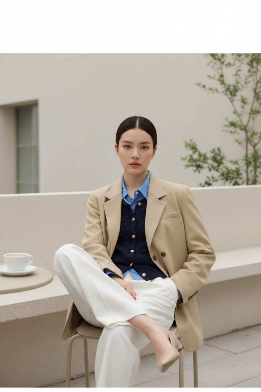 Blazer caqui chic - LÚVORA