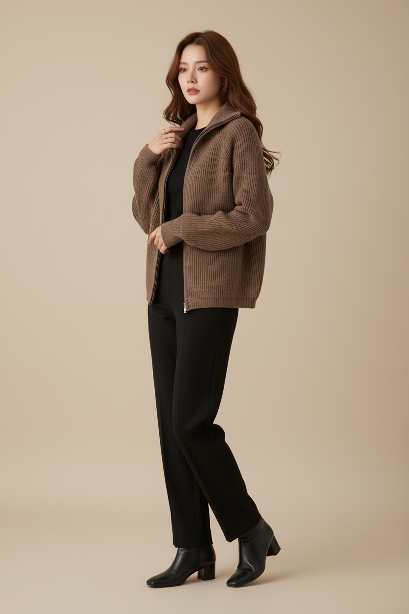 Cardigan Chic de Punto con Cuello Caído - LÚVORA