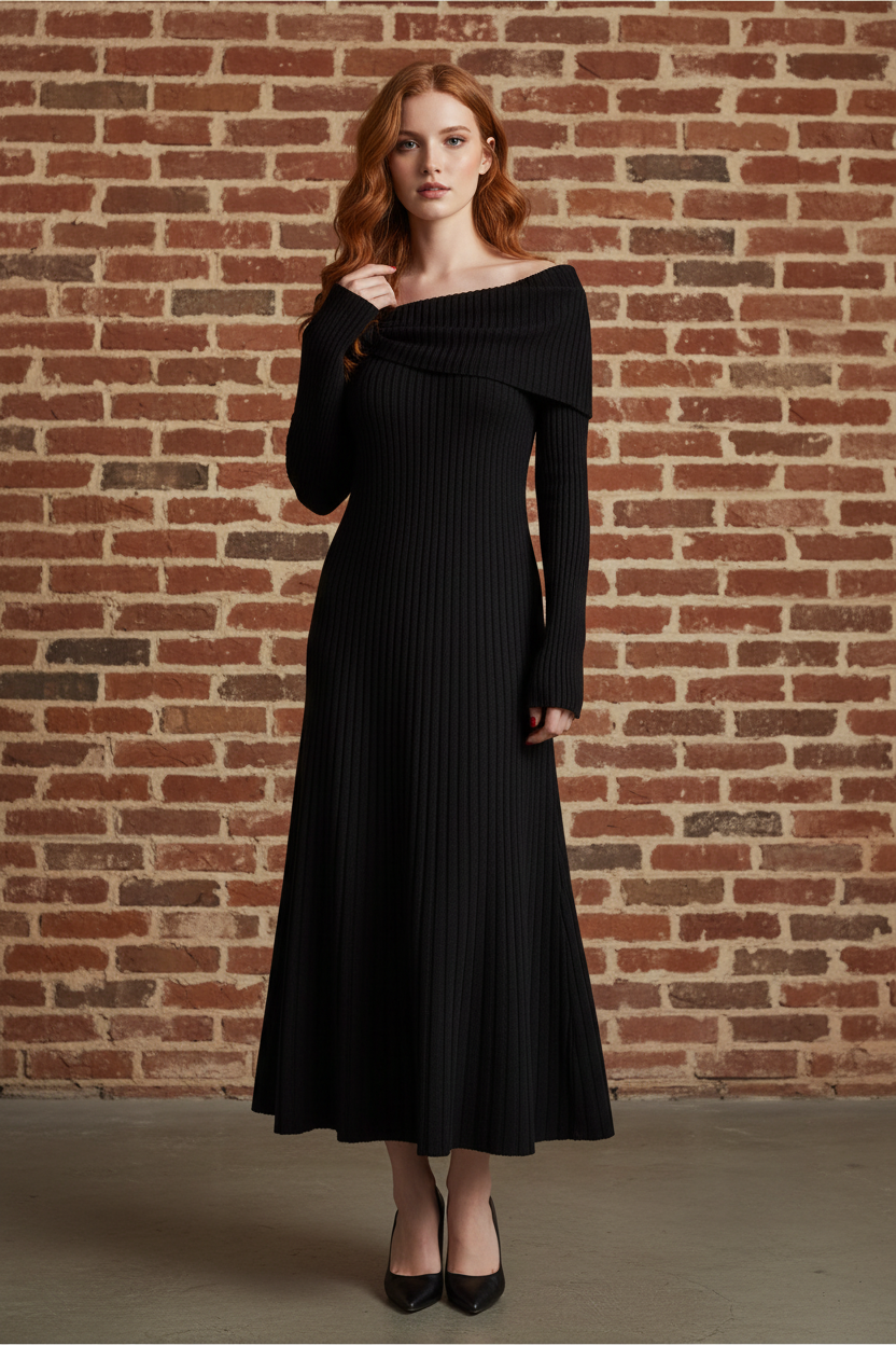 Vestido de Punto Elegante con Escote - LÚVORA