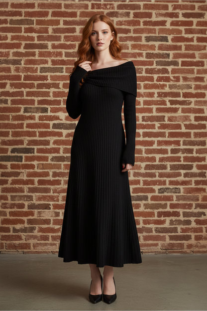 Vestido de Punto Elegante con Escote - LÚVORA