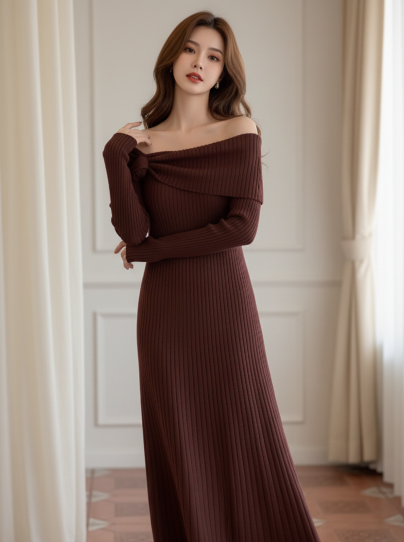 Vestido de Punto Elegante con Escote - LÚVORA