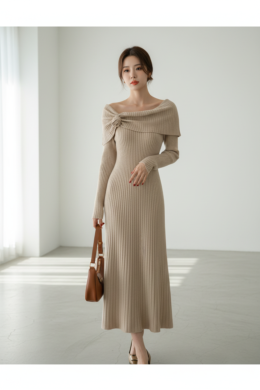Vestido de Punto Elegante con Escote - LÚVORA