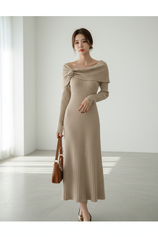 Vestido de Punto Elegante con Escote - LÚVORA