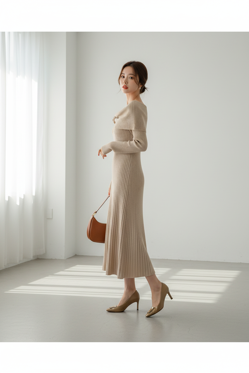 Vestido de Punto Elegante con Escote - LÚVORA