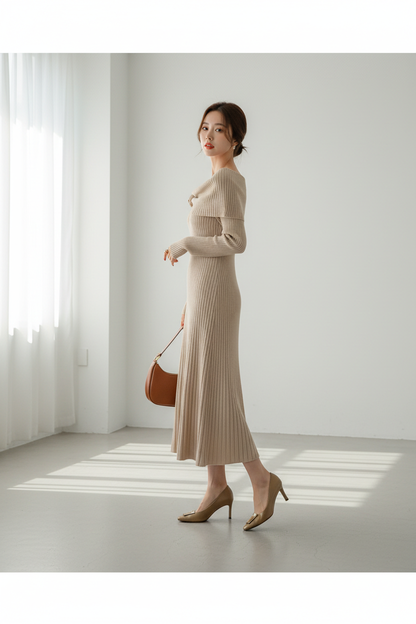 Vestido de Punto Elegante con Escote - LÚVORA