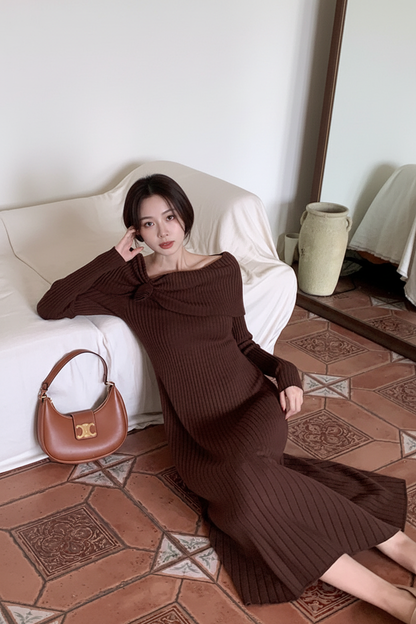 Vestido de Punto Elegante con Escote - LÚVORA