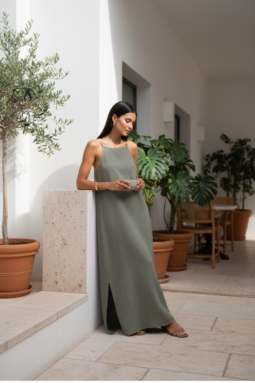 Vestido Largo con Abiertos Laterales - LÚVORA