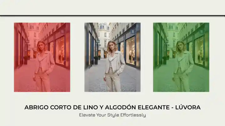 Abrigo Corto de Lino y Algod&oacute;n Elegante - L&Uacute;VORA by@Outfy