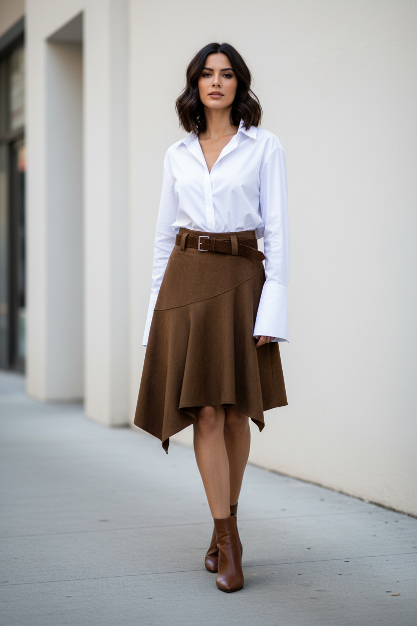 Falda Asimétrica Chic con Volantes - LÚVORA